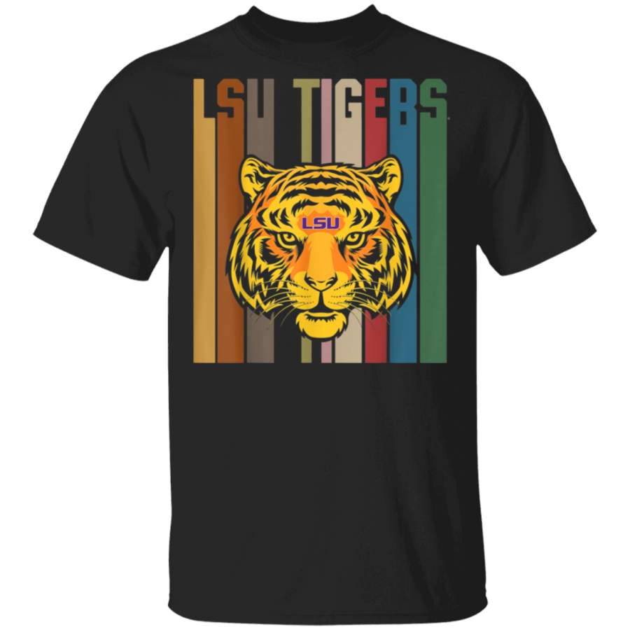 LSU Tigers Team Name Retro Design T-Shirt