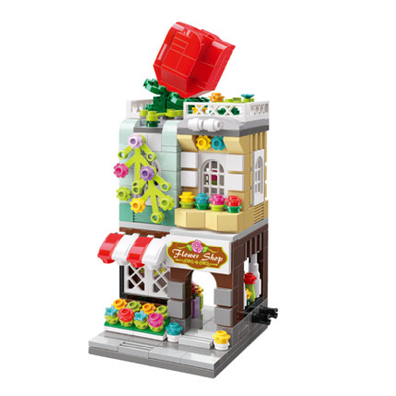 Building Blocks City View Scene Coffee Shop Retail Store Architectures Assembly Toy Christmas Gift for Children Adult alx