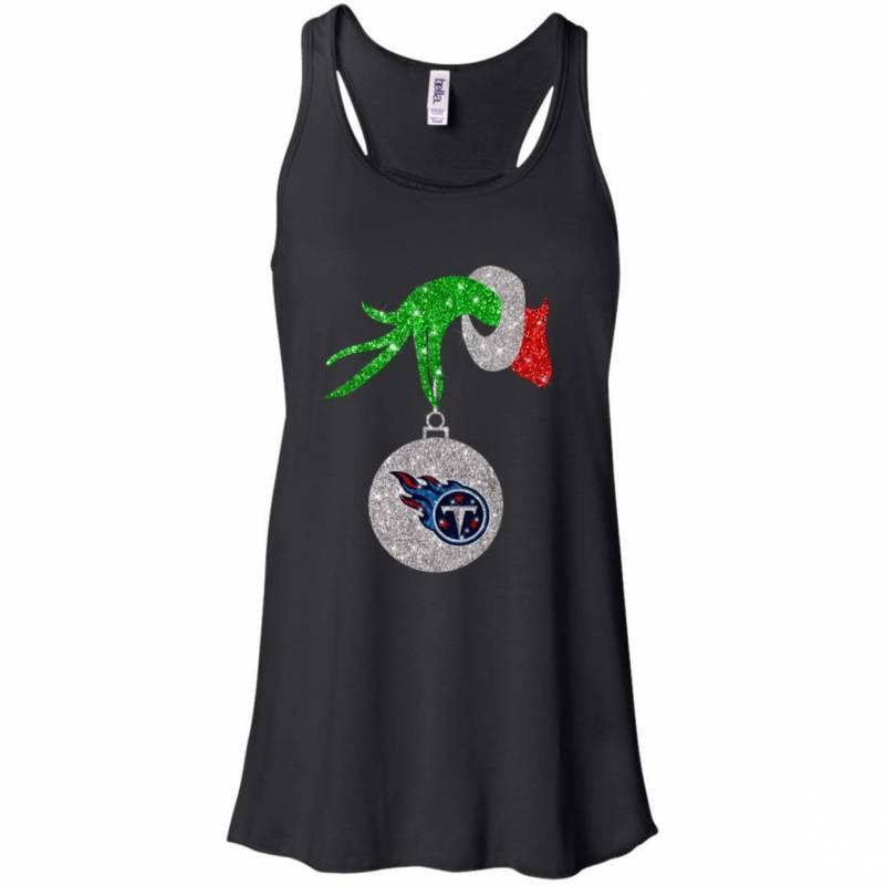 Tennessee Titans Glitter Grinch Monogram Ornament Christmas Gift Racerback Tank