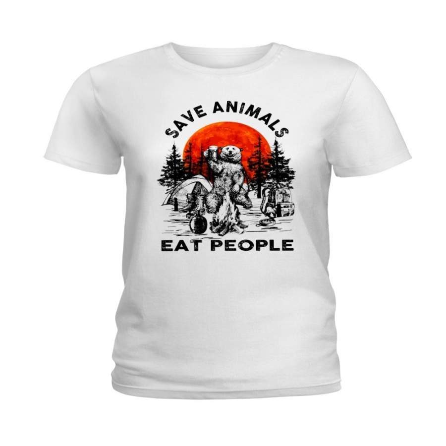 Save Animals Eat People Shirt Ladies Tee