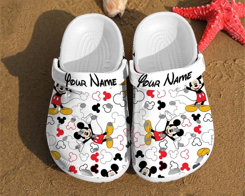 Custom name Mickey Mouse disney Rubber Crocs Crocband Clogs, Comfy Footwear TL97