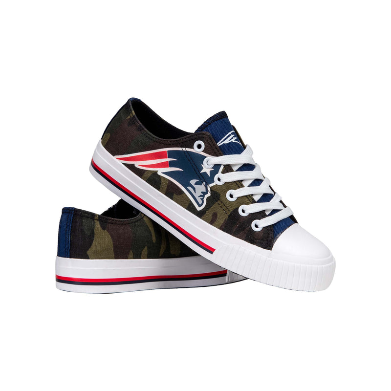 New England Patriots NFL Womens Camo Low Top Canvas Shoes