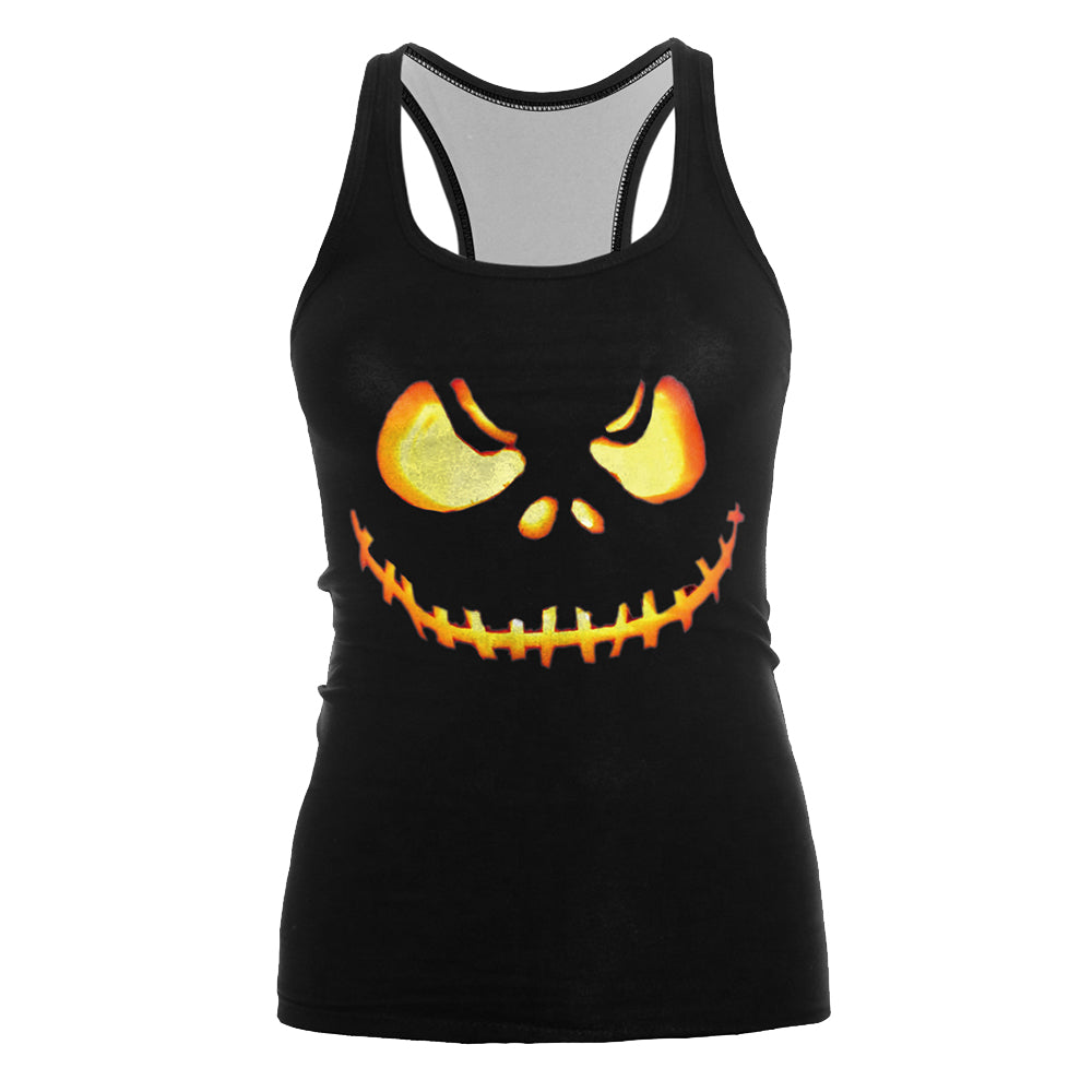 3D Printed Halloween Pumpkin Tank Top Shirt