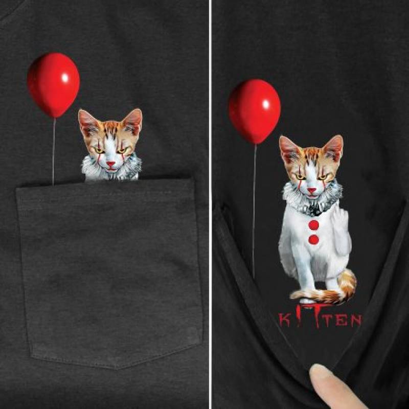 Clown Cat Kitten Pocket Tee – C2108