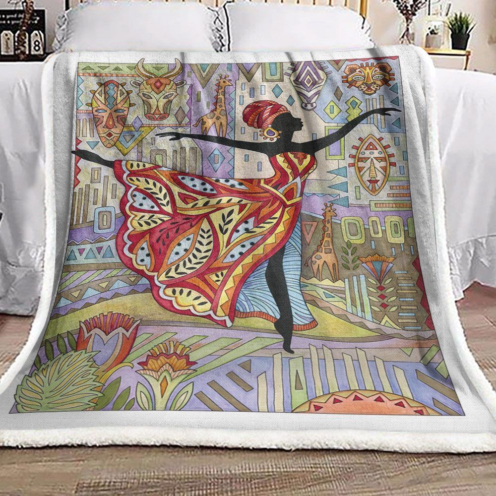 African American Artist African Dance Art VD1610006F Sherpa Fleece Blanket