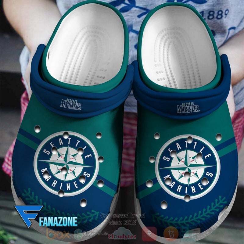 Seattle Mariners Blue-Green MLB Sport Crocss Clogs Crocband Shoes Comfortable For Men Women and Kids