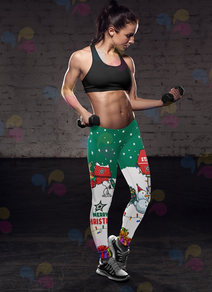 Funny Merry Christmas Dallas Stars Leggings