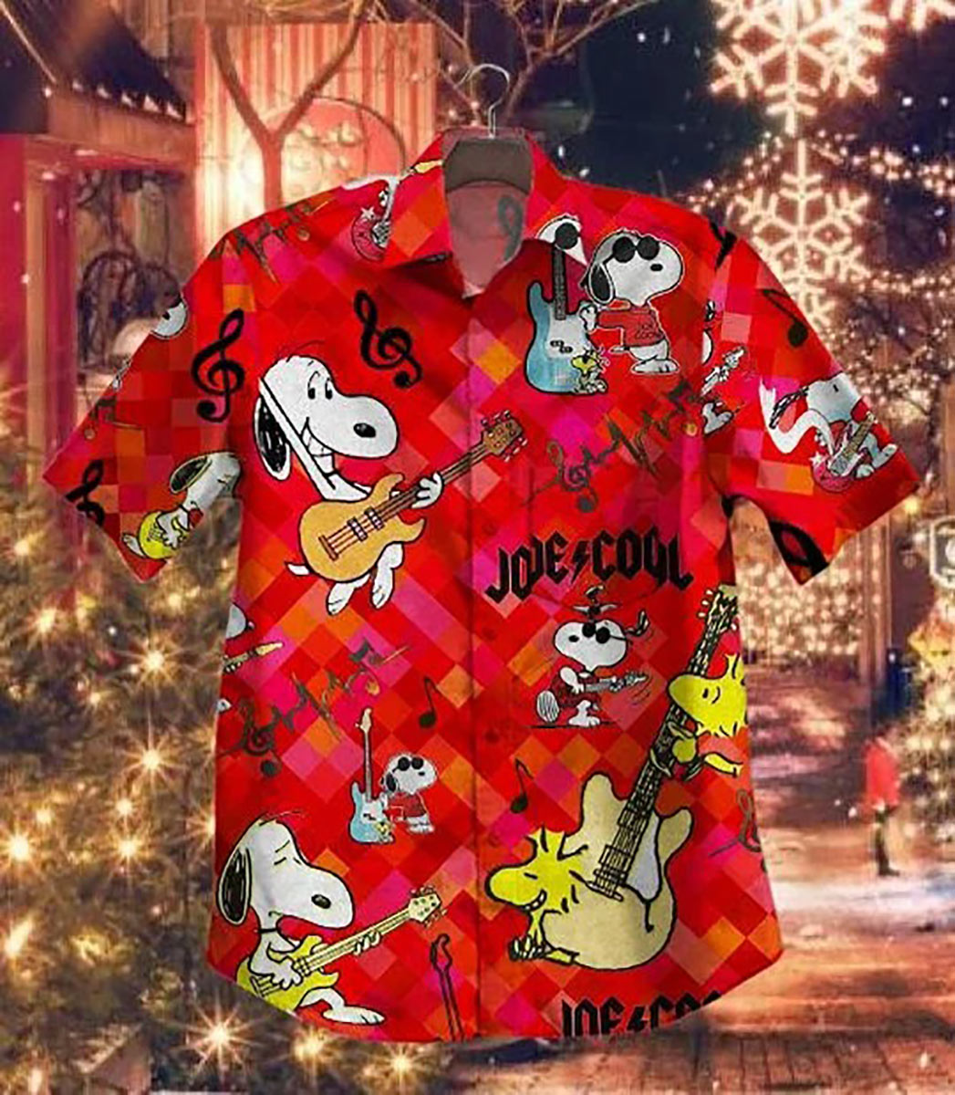 Snoopy Peanuts Play Guitar Gift For Fans Hawaiian Shirt Aloha Beach Holiday Hawaiia Ha24275