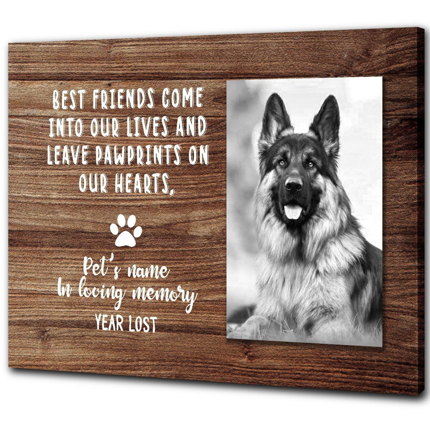 [Personalized Name, Date & Photo] Pet Memorial Gift For Family Home Decor Wall Art Canvas Memorial Home Decor