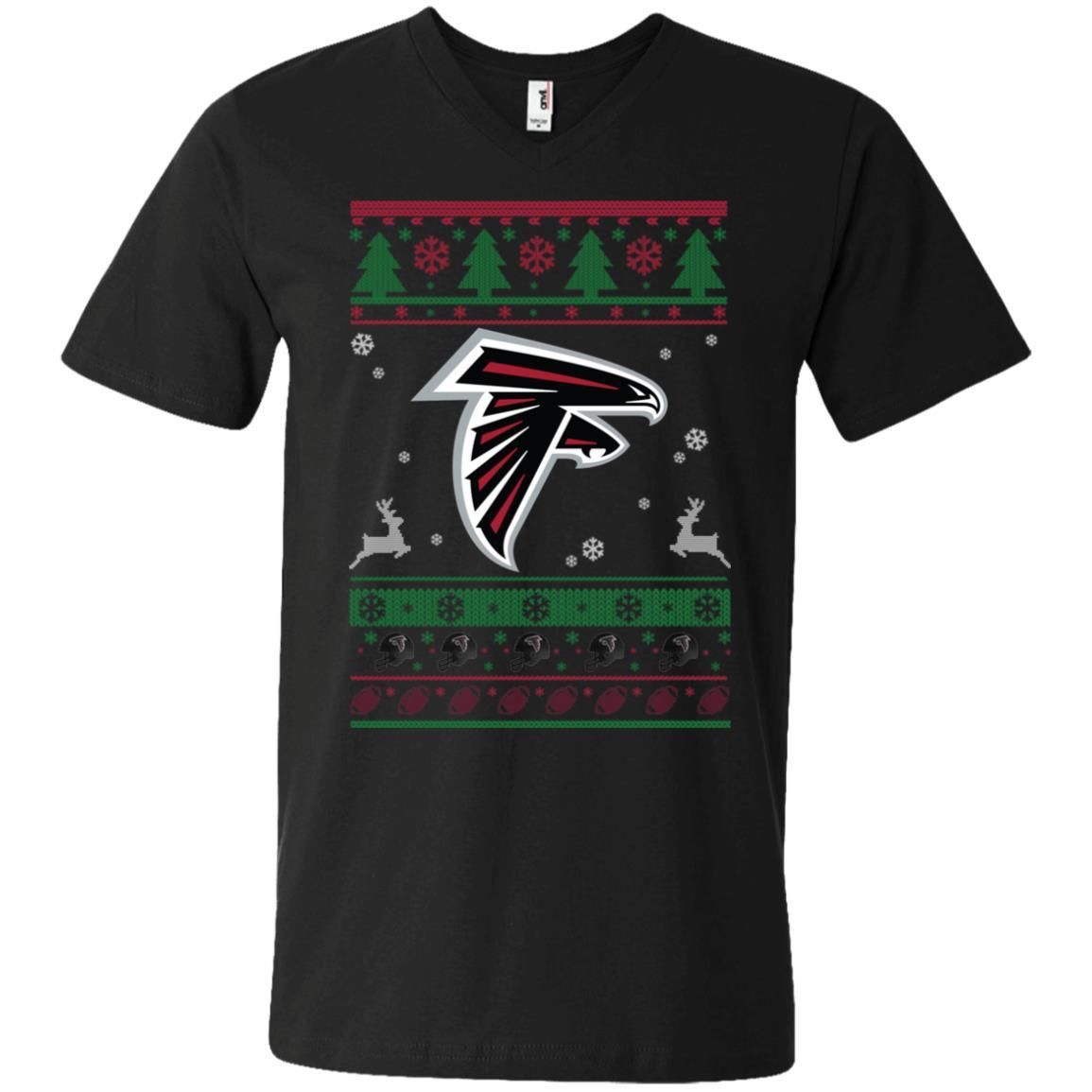 Atlanta Falcons Logo Football Teams Ugly Christmas Sweater Men V-Neck T-Shirt