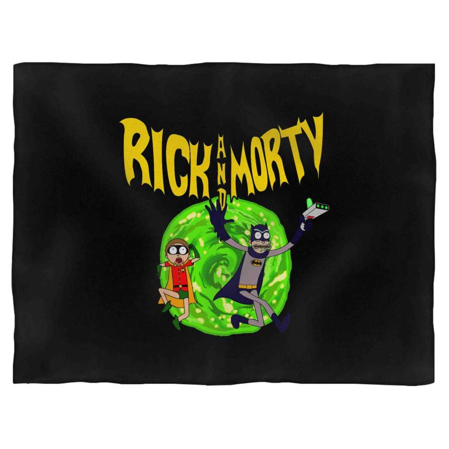 Rick And Morty Batman Reality Blanket - EmprintsTOP