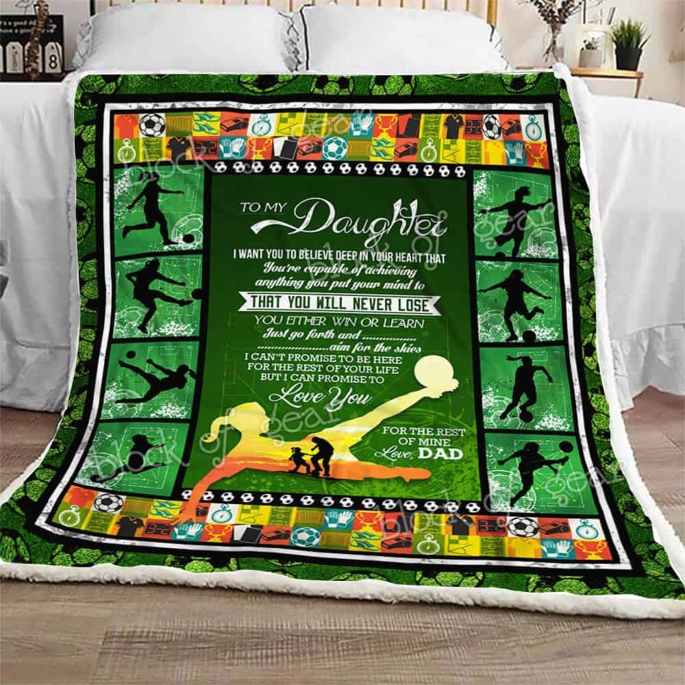 To My Daughter, Soccer Sofa Throw Blanket