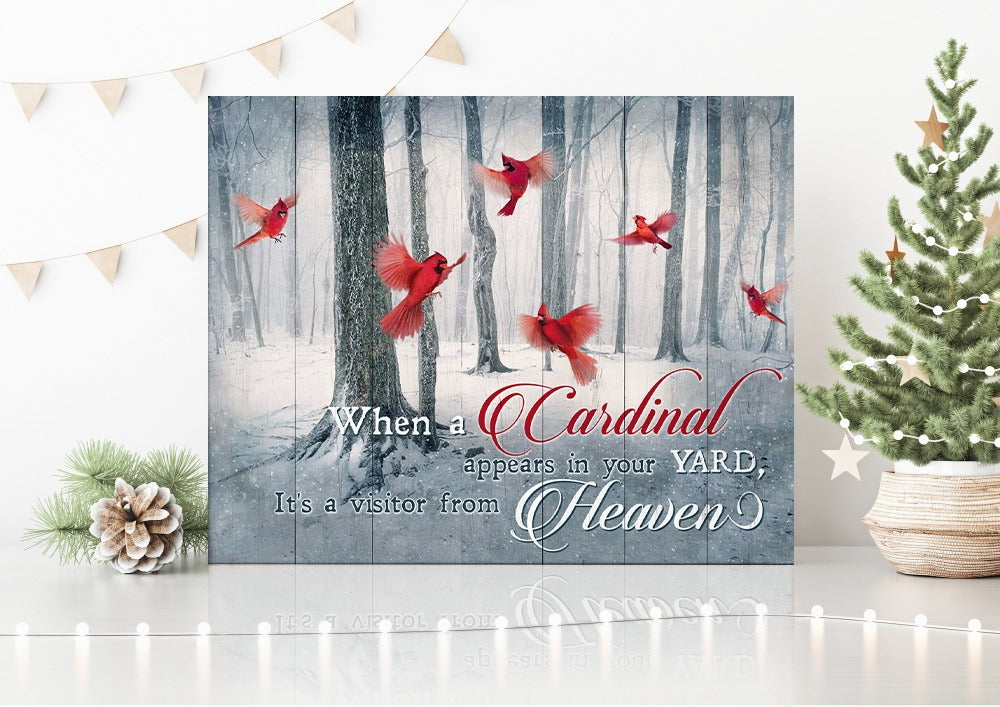 When A Cardinal Appears In Your Yard Landscape Poster & Canvas Gift For Family Friends Home Decor Wall Art Visual Art