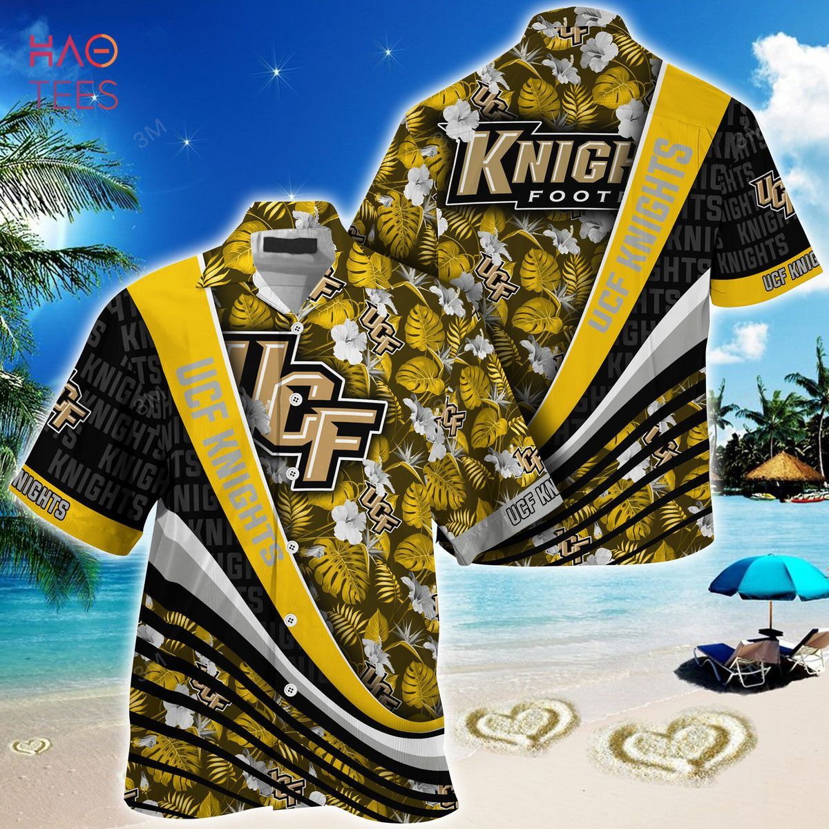 NCCA Ucf Knights Gold Black Trendy Hawaiian Shirt Aloha Shirt