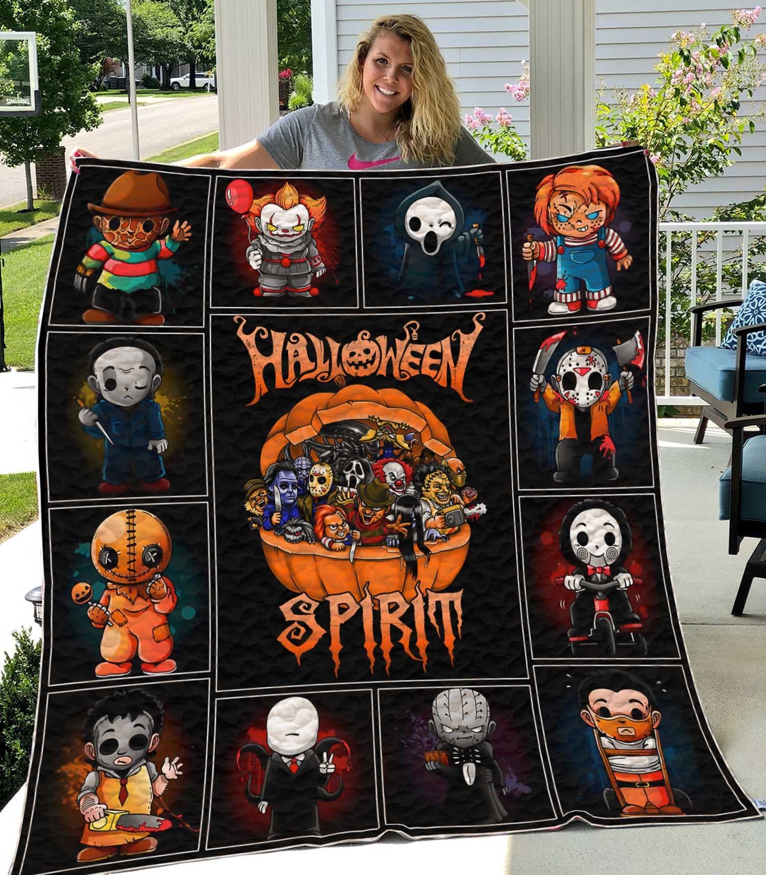 Halloween Spirit Quilt Blanket Great Customized Gifts For Birthday Halloween Perfect Gifts For Halloween Lover