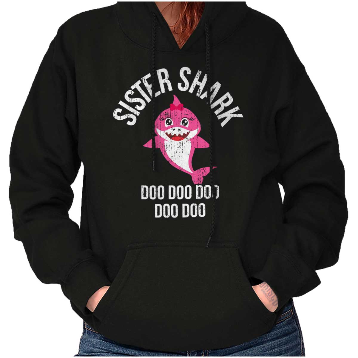 Cartoon Sister Shark Hoodie