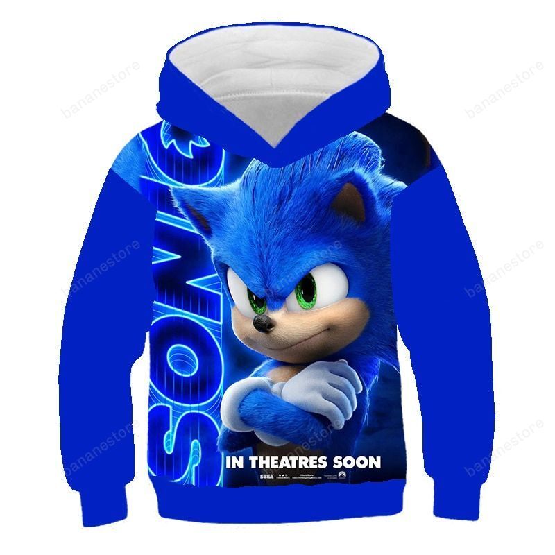 Sonic Fashion Sweatshirt 2021 New Spring Boys And Girls 3D Printed Sweater Children’S Animation Personalized Hoodie Clothing