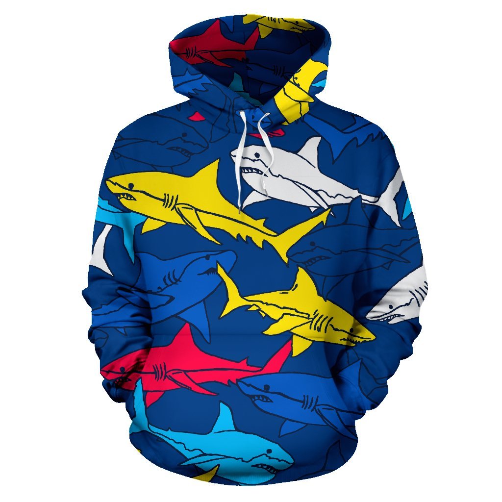 Shark Color Pattern Pullover Hoodie