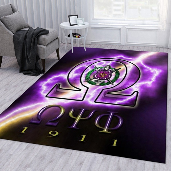 Omega Psi Phi Thunder Area Rug Living Room Rug US Gift Decor