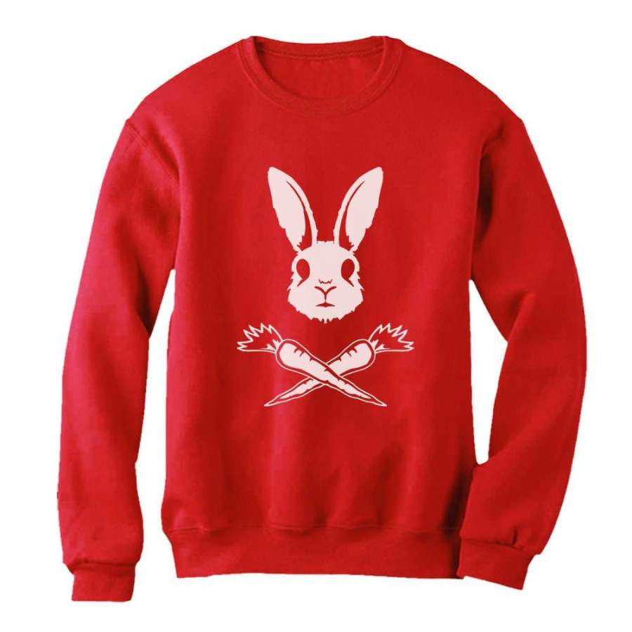 Rabbit Skull Easter Carrots Crossbones Sweatshirt