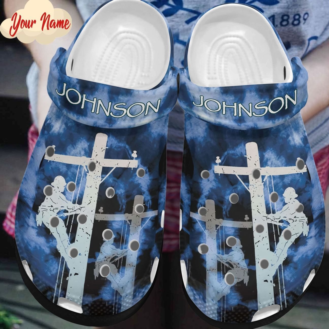 Lineman Personalized Clog, Custom Name, Text, Color, Number Fashion Style For Women, Men, Kid, Print 3D I Am A Lineman