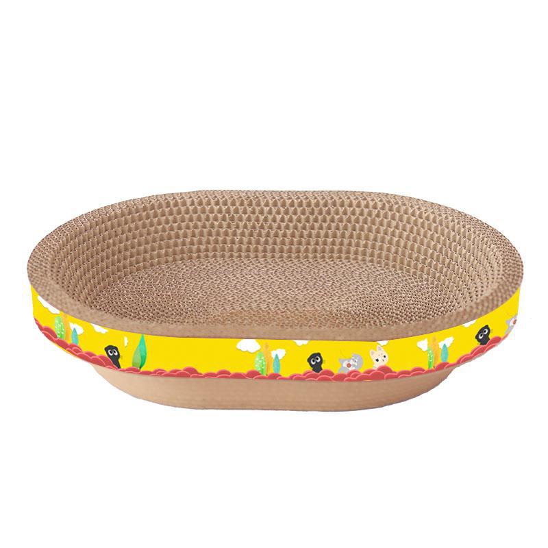 Oval Cat Scratch Board Kitten Grinding Claws Furniture for Toy Large and Cheap Corrugated Paper Pad Scratcher Pet Accessories alx