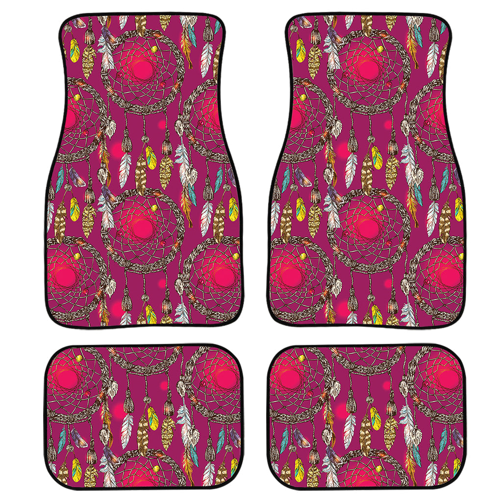 Purple Native Dream Catcher Print Front And Back Car Floor Mats, Front Car Mat