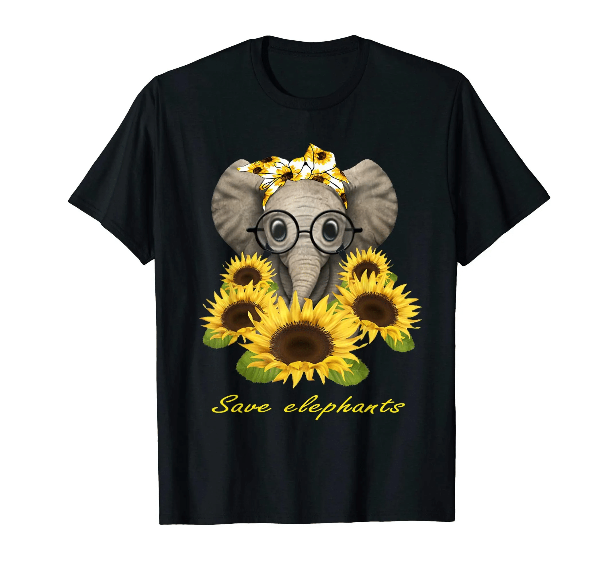 Save Elephants Sunflower Tshirt T-Shirt