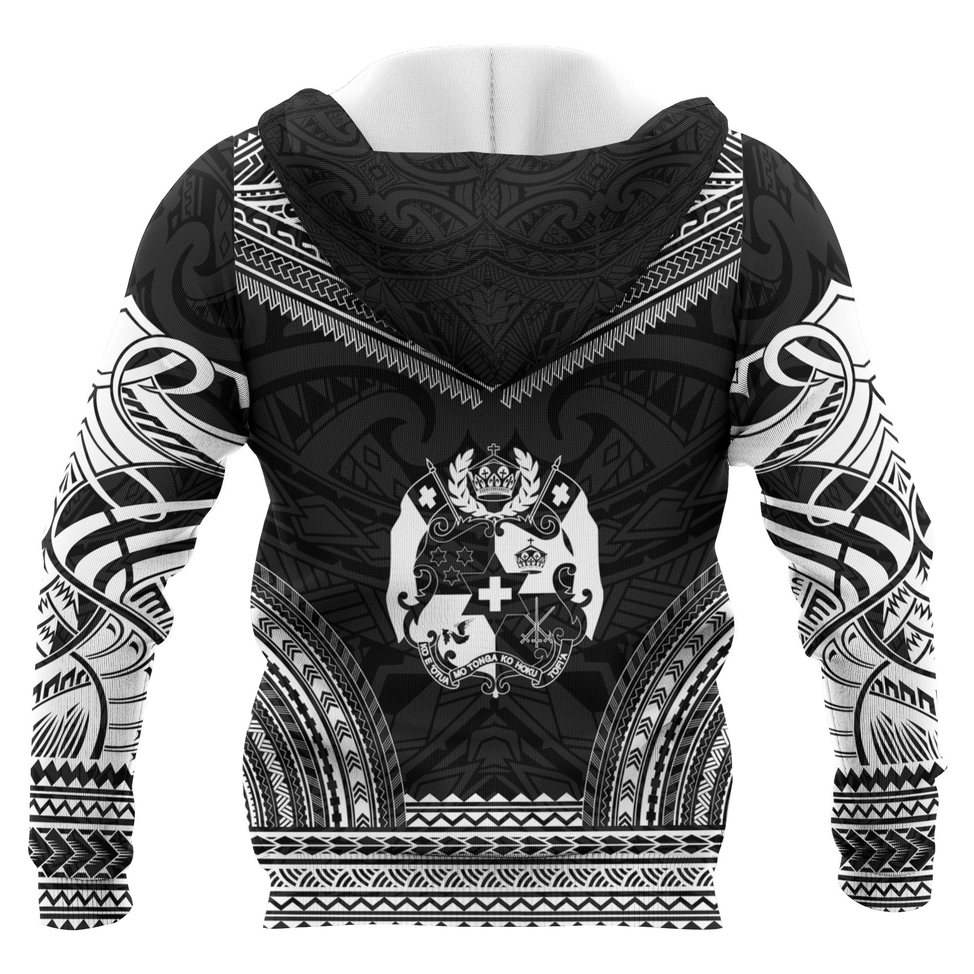 Tonga Polynesian Chief Custom Personalised Hoodie – Black Version – Bn10