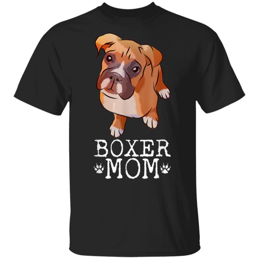 Vintage Boxer Mom Funny Dog Lover Gift For Mama Mother Cute Tshirt