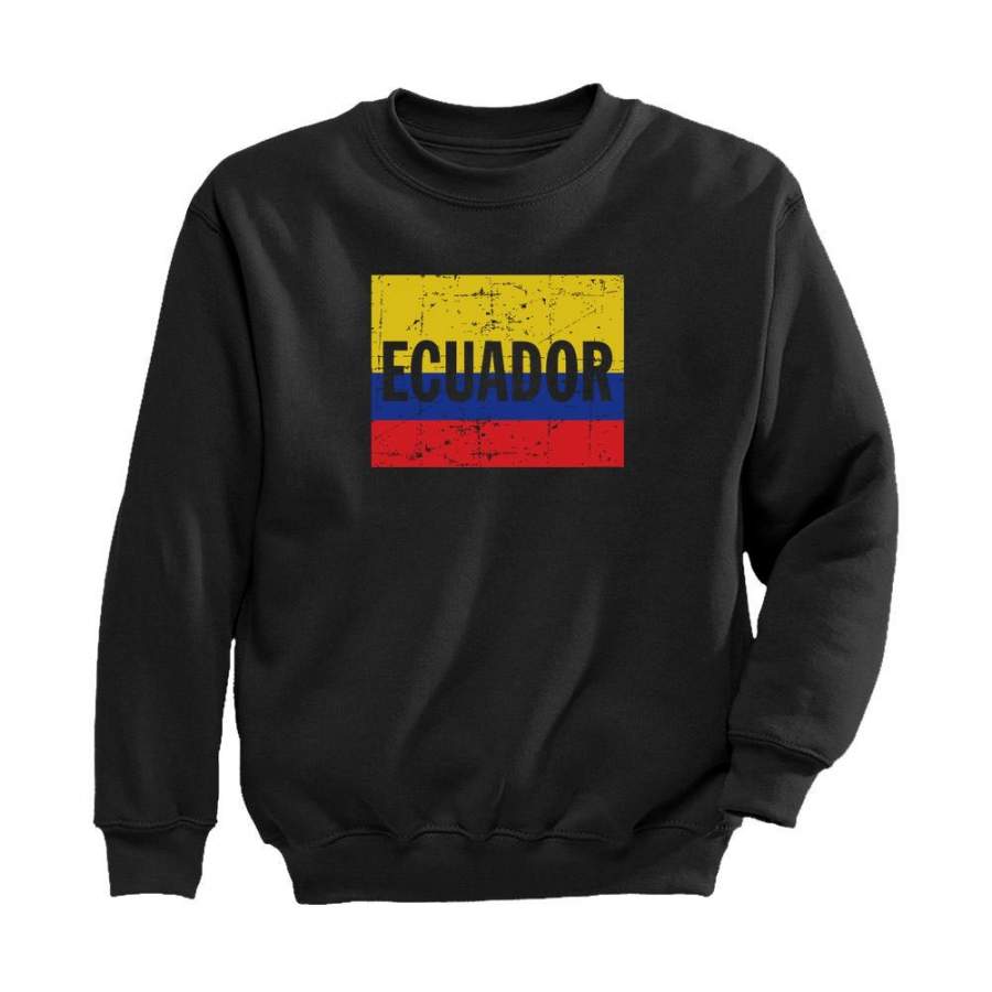 Ecuador Flag – Vintage Retro Ecuadorian Youth Kids Sweatshirt