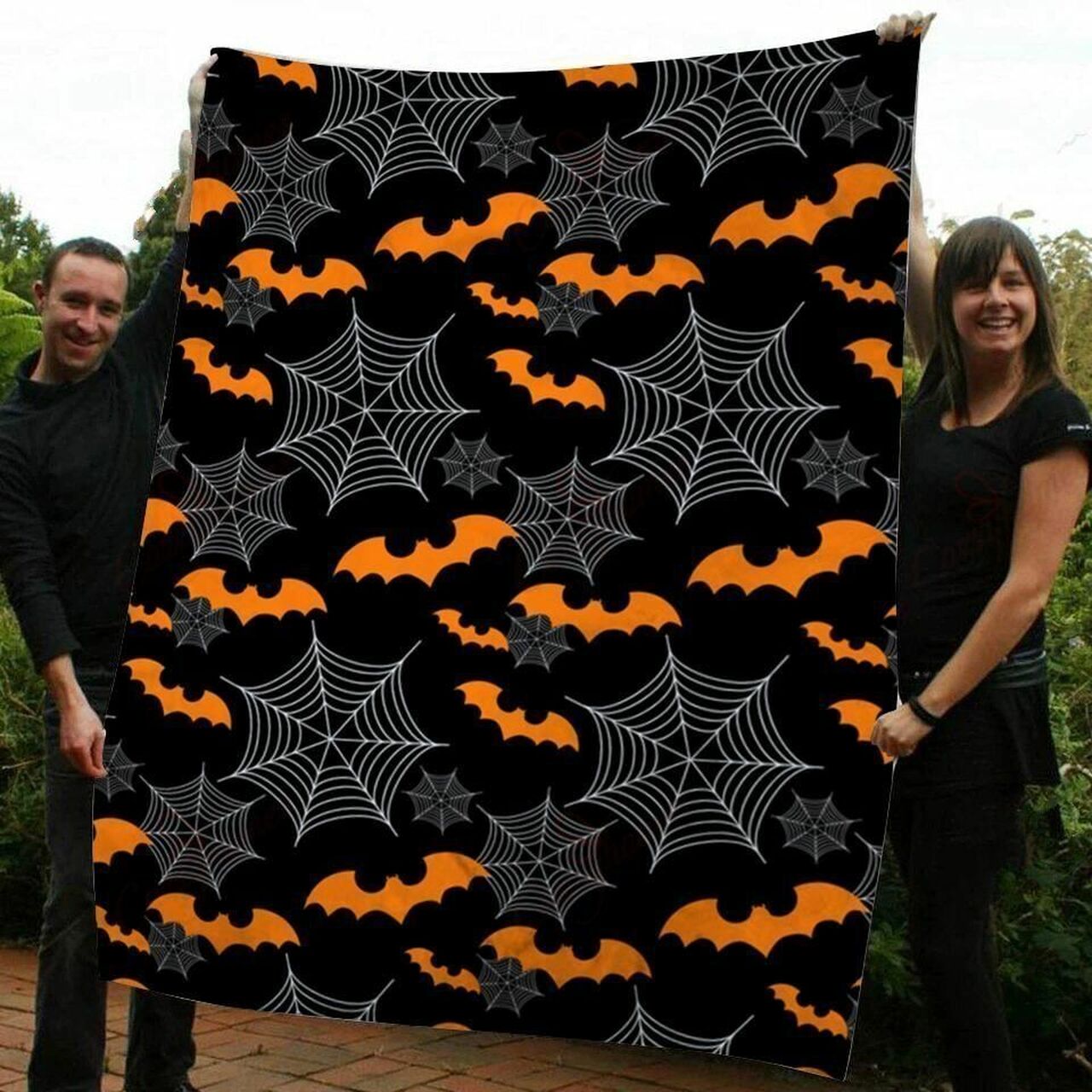 Bat Halloween Gift Fleece Sherpa Blanket