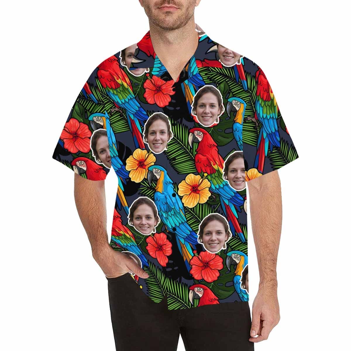 Custom Face Parrot Colorful Hawaii Lover Hawaii Shirt For Men Women Ha72502