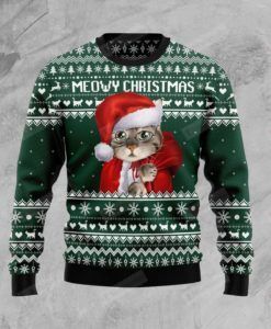 Cat Santa Ugly Christmas Sweater, All Over Print Sweatshirt