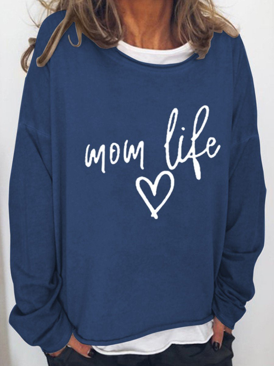 Women Mom Life Funny Graphic Long Sleeve Top