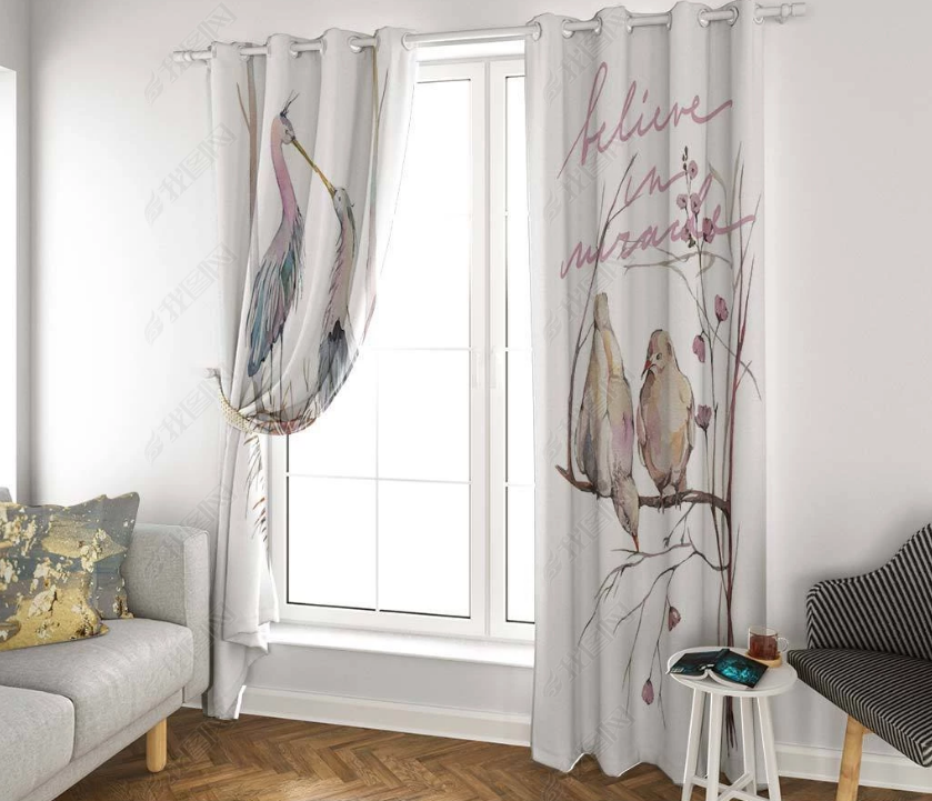 3D Watercolor Animal Bird Curtains And Drapes Lqh 7