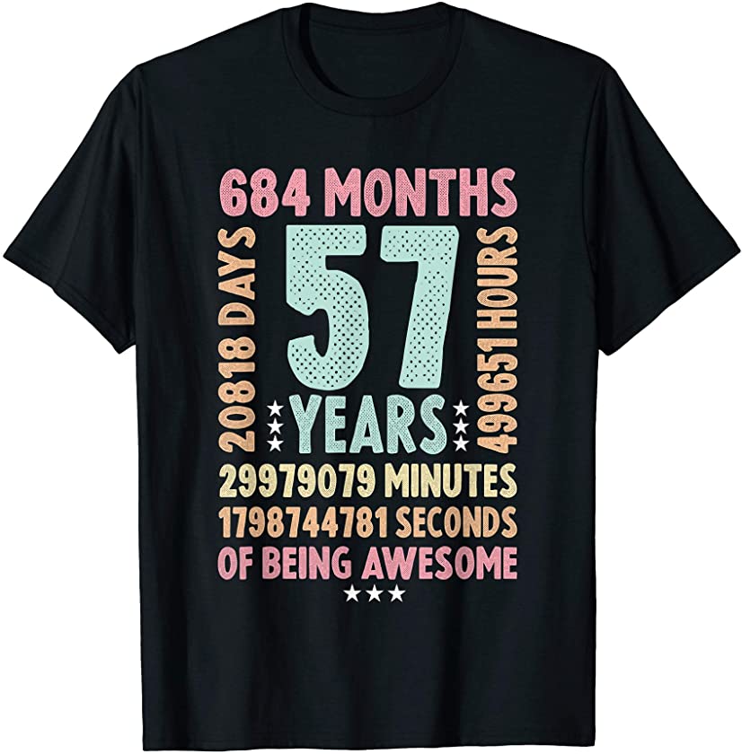 57th Birthday 57 Years Old Vintage Retro – 57 yr old T-Shirt