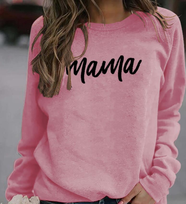 Women Hoodie Mama Letter Printed Hoodies Women Fleece Long Sleeve O Neck Loose Sweatshirt Girls Women Hoodie Pullovers Winter alx