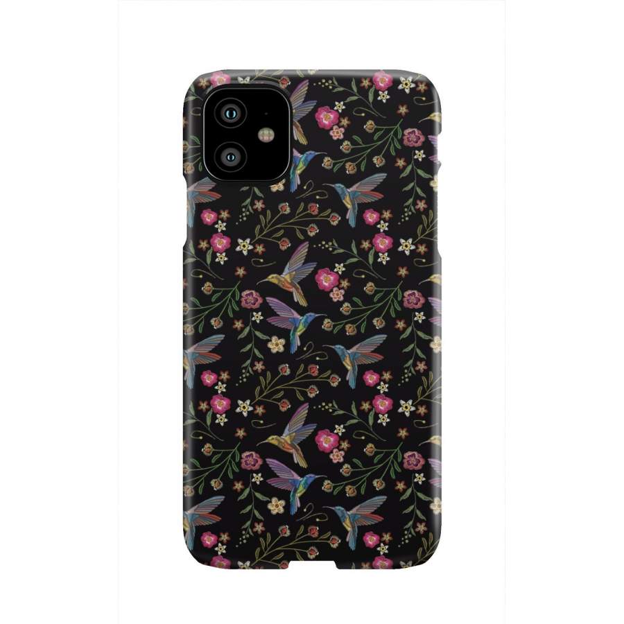 Hummingbird White Floral Pattern Print Iphone & Android Phone Cases