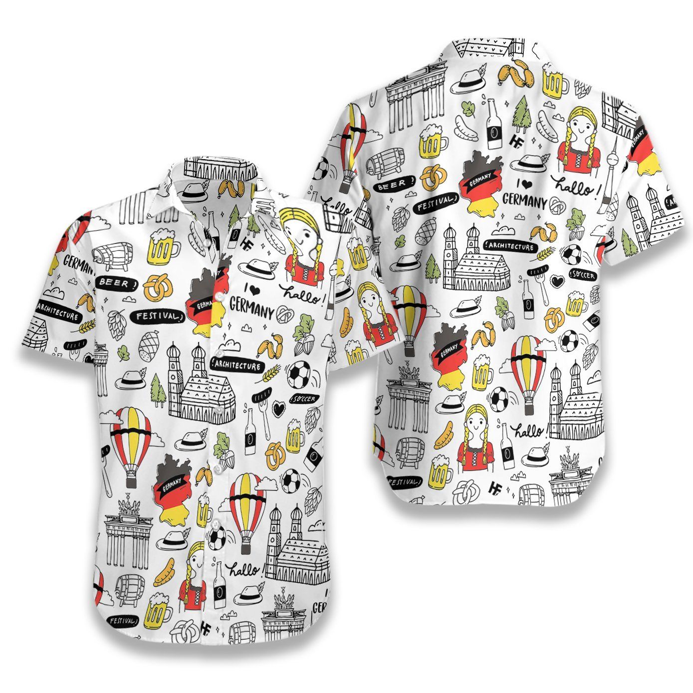 I Love Germany Doodle 0207 Hawaii Shirt Ha18815