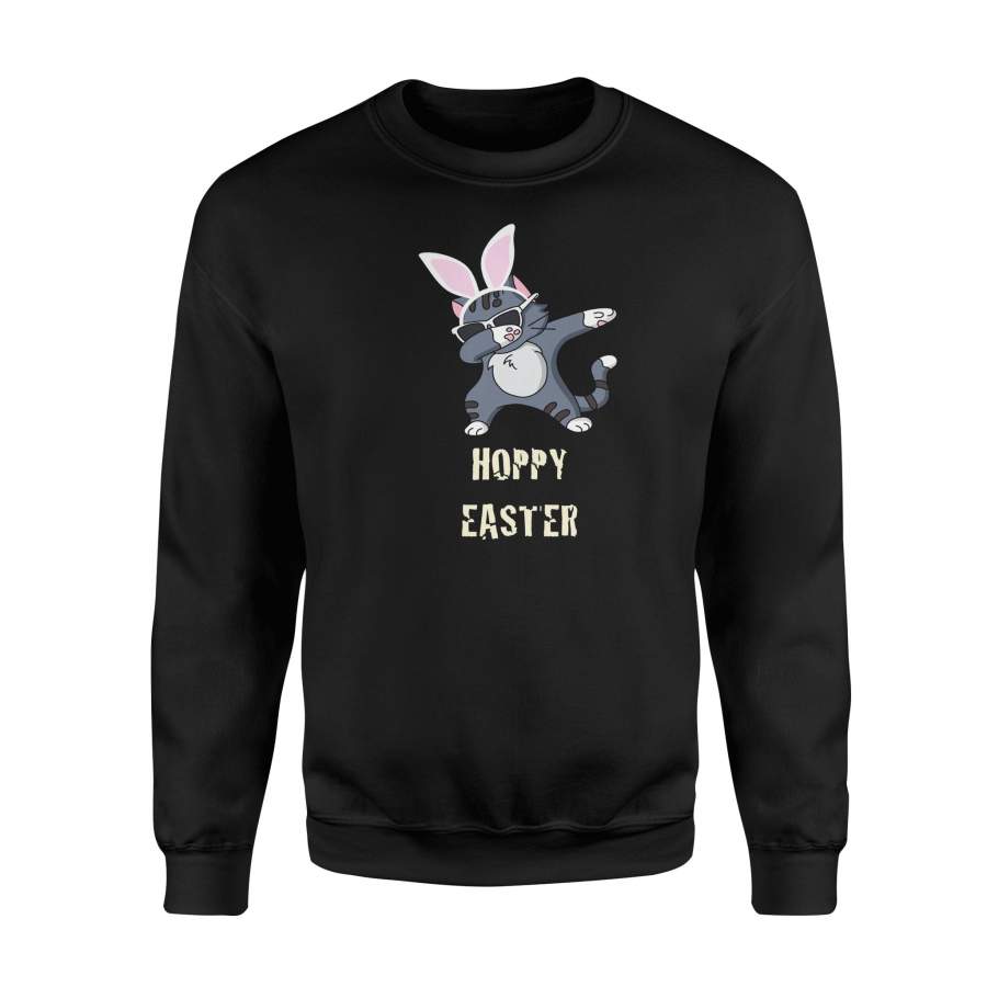 Boys Hoppy Easter Dabbing Cat Bunny, Cute Easter Gift Sweatshirt