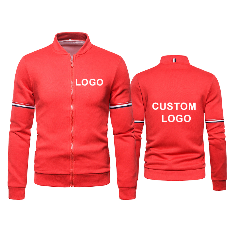 Custom Your Logo Jacket Men Spring Autumn Zipper Cardigan Jackets Casual Coat Mens Bomber Jackets High Quality Sweatshirt alx