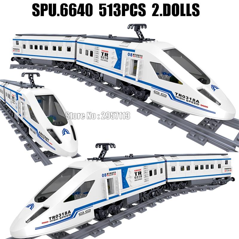 Ql0318 513pcs Technical High-speed Train 2 Dolls Building Blocks Toy alx