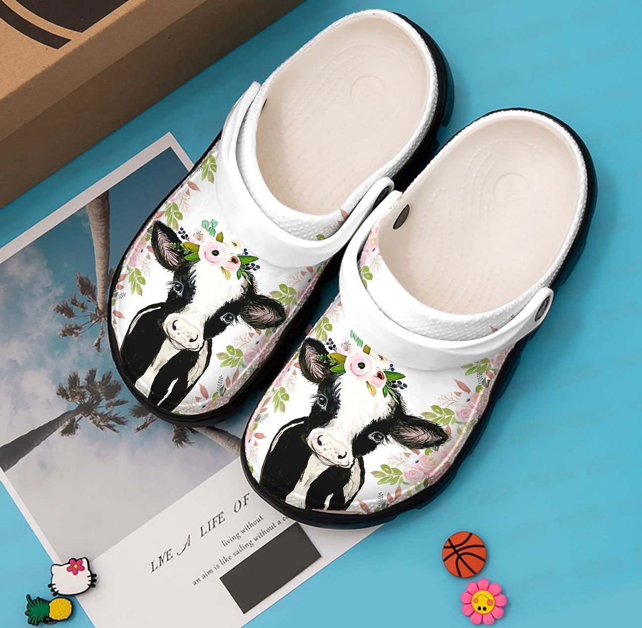 Cow Personalized Clog, Custom Name, Text, Color, Number Fashion Style For Women, Men, Kid, Print 3D Cow Flowers