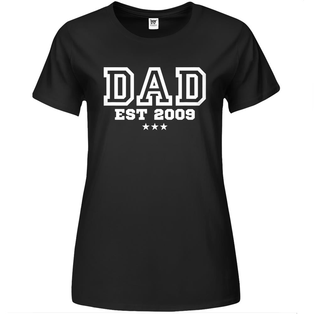 Mens Dad Established 2009 Father’S Day Gift Premium Womens T Shirts