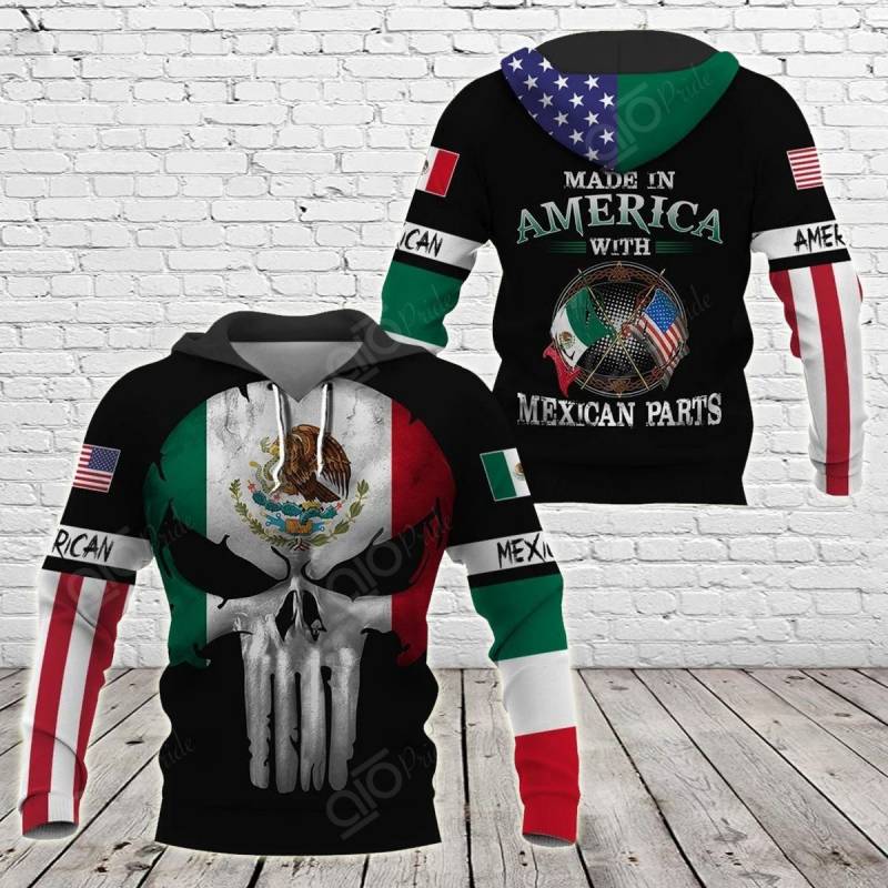 America With Mexican Parts All Over Print Hoodies