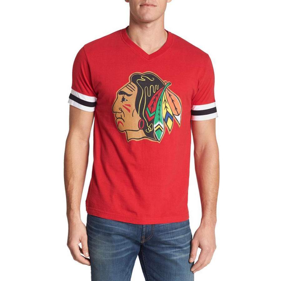 Chicago Blackhawks – Logo Hat Trick Adult Jersey T-Shirt