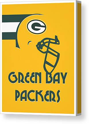 Green Bay Packers Team Vintage Art Joe Hamilton Canvas Print