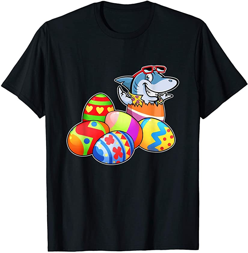 Shark Easter Bunny Egg Hunt Funny T-Shirt