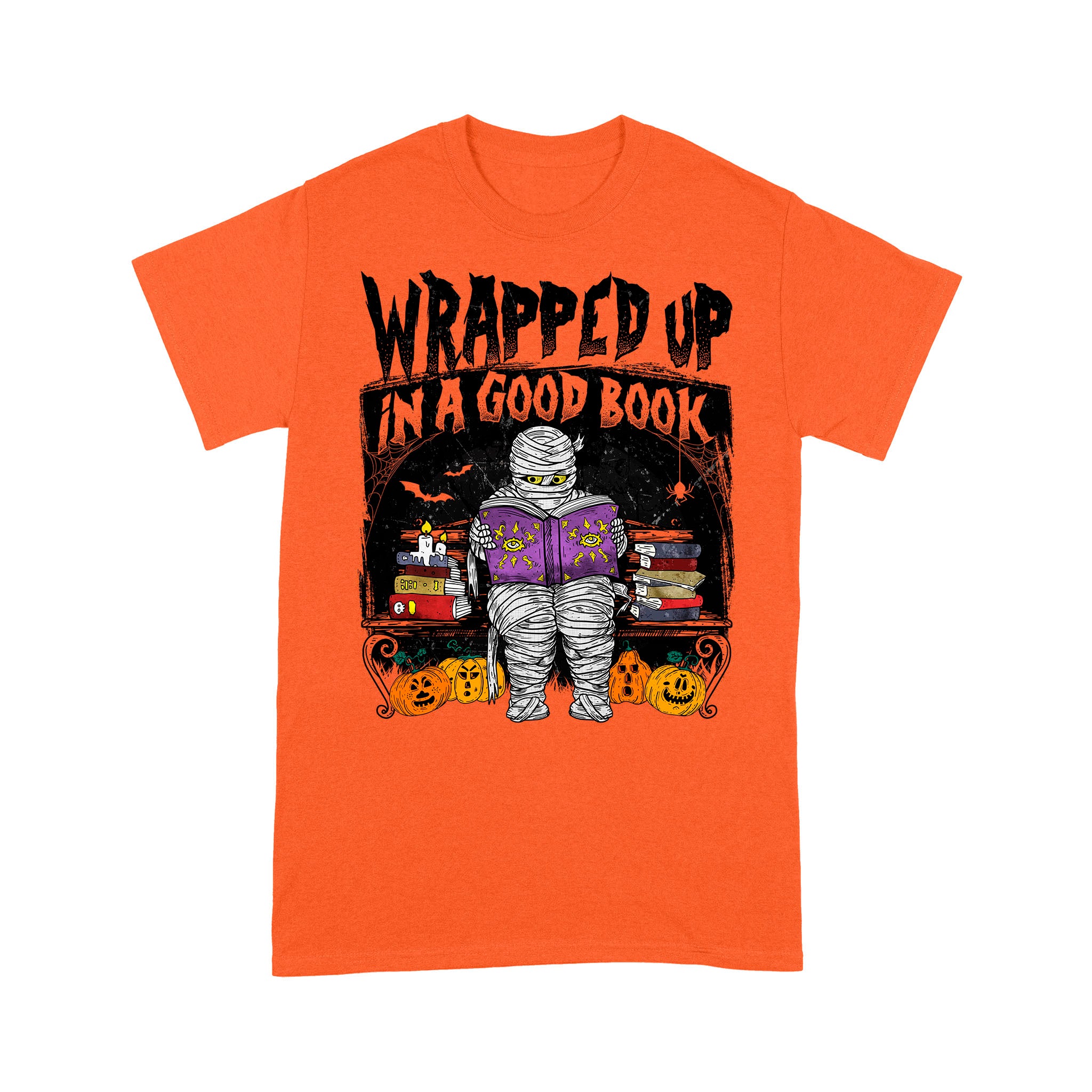 Wrapped Up In A Good Book Teacher Halloween T-Shirt – Premium T-Shirt